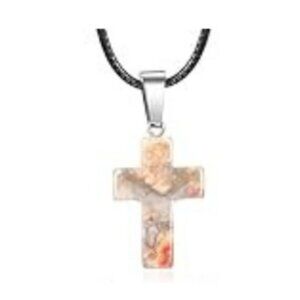 Cross Gemstone Pendant Charms Cross Quartz Crystal Charms for Necklace Earrings